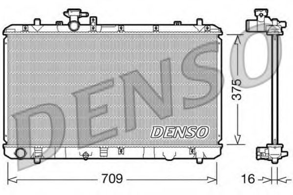 DENSO DRM47023 Радиатор охлаждения двигателя для FIAT SEDICI