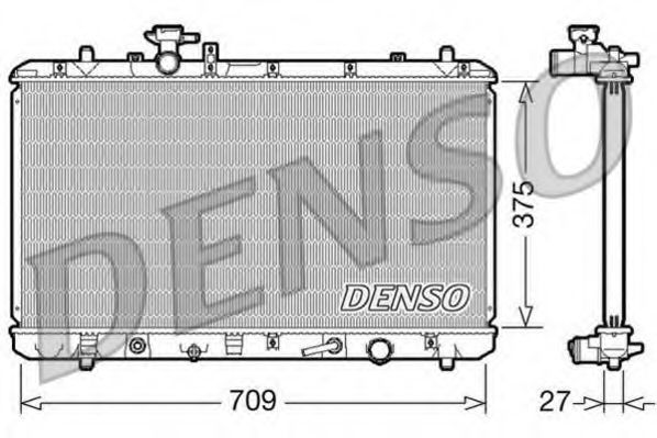 DENSO DRM47025 Радиатор охлаждения двигателя DENSO для SUZUKI