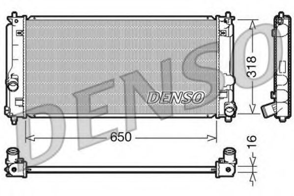 DENSO DRM50044 Радиатор охлаждения двигателя DENSO для TOYOTA