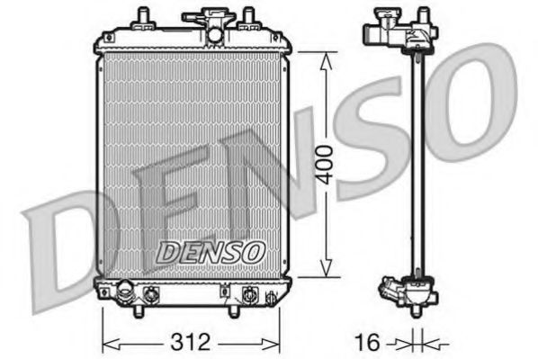 DENSO DRM50050 Радиатор охлаждения двигателя DENSO для DAIHATSU