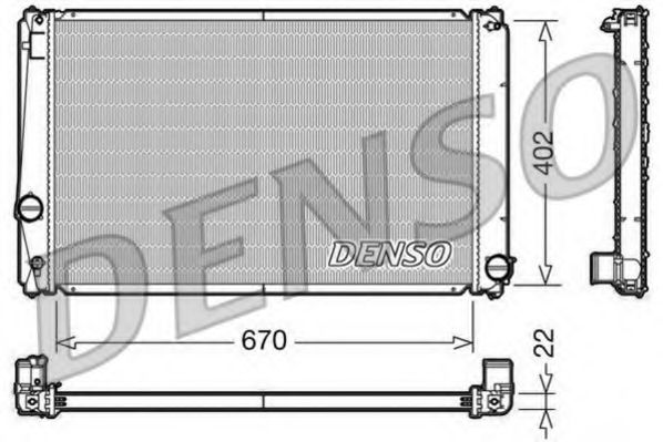 DENSO DRM50053 Радиатор охлаждения двигателя для TOYOTA