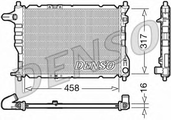 DENSO DRM08005 Радиатор охлаждения двигателя DENSO для CHEVROLET