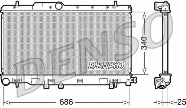 DENSO DRM36019 Радиатор охлаждения двигателя DENSO для SUBARU