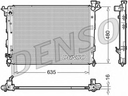 DENSO DRM41005 Радиатор охлаждения двигателя DENSO для KIA SPORTAGE