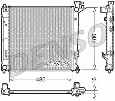 DENSO DRM41008 Радиатор охлаждения двигателя DENSO для HYUNDAI