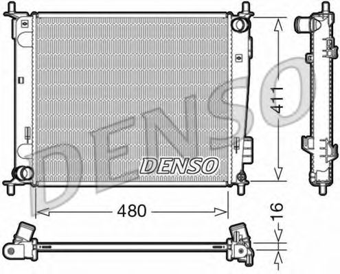DENSO DRM43003 Радиатор охлаждения двигателя для KIA SOUL
