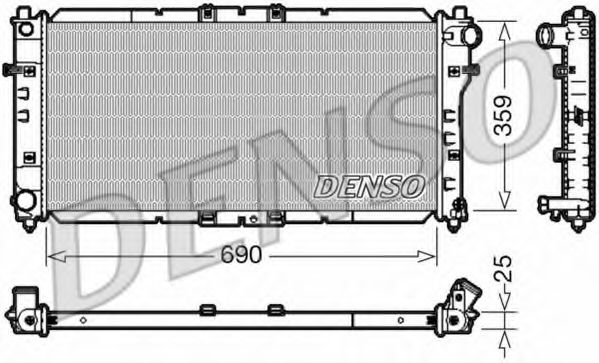 DENSO DRM44030 Радиатор охлаждения двигателя DENSO для MAZDA