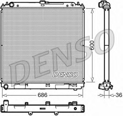 DENSO DRM46041 Радиатор охлаждения двигателя для NISSAN NP300
