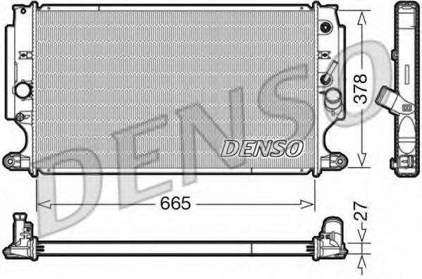 DENSO DRM50088 Радиатор охлаждения двигателя DENSO для TOYOTA