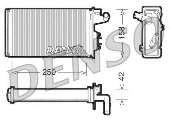 DENSO DRR09010 Радиатор печки для FIAT TEMPRA