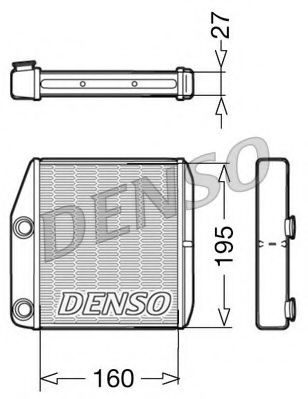 DENSO DRR09075 Радиатор печки DENSO для ABARTH