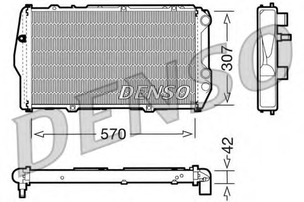 DENSO DRM02001 Радиатор охлаждения двигателя DENSO для AUDI