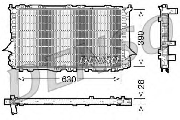 DENSO DRM02005 Радиатор охлаждения двигателя DENSO для AUDI