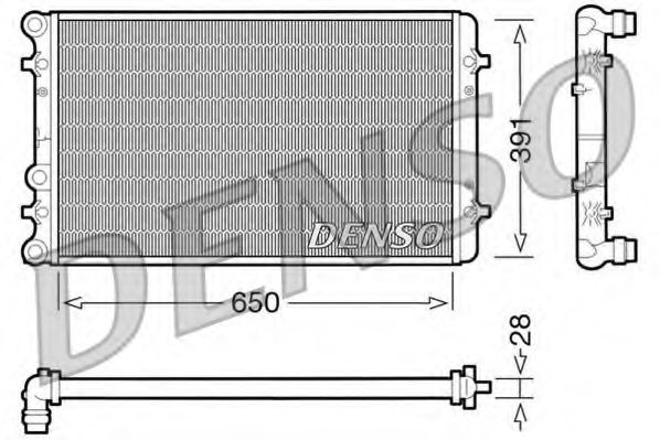 DENSO DRM02007 Радиатор охлаждения двигателя для SEAT LEON