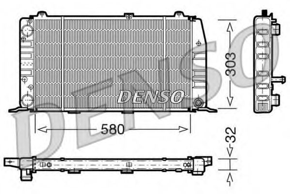 DENSO DRM02010 Радиатор охлаждения двигателя DENSO для AUDI