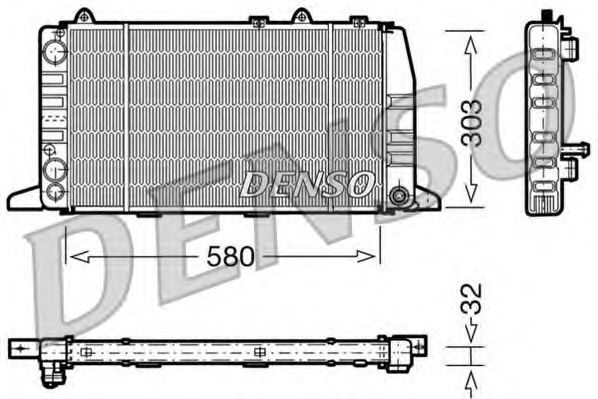 DENSO DRM02011 Радиатор охлаждения двигателя DENSO для AUDI