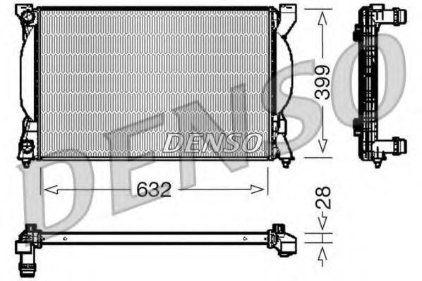DENSO DRM02033 Радиатор охлаждения двигателя DENSO для SEAT