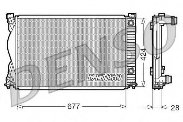 DENSO DRM02037 Радиатор охлаждения двигателя DENSO для AUDI