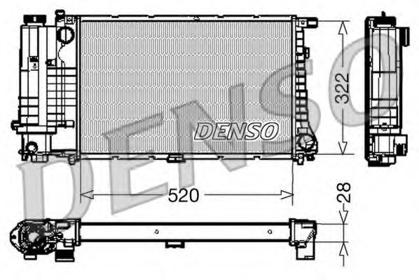 DENSO DRM05045 Радиатор охлаждения двигателя DENSO 