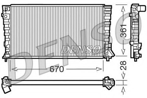 DENSO DRM07020 Радиатор охлаждения двигателя для PEUGEOT 306