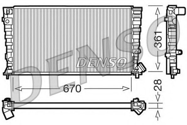 DENSO DRM07030 Радиатор охлаждения двигателя DENSO для CITROEN
