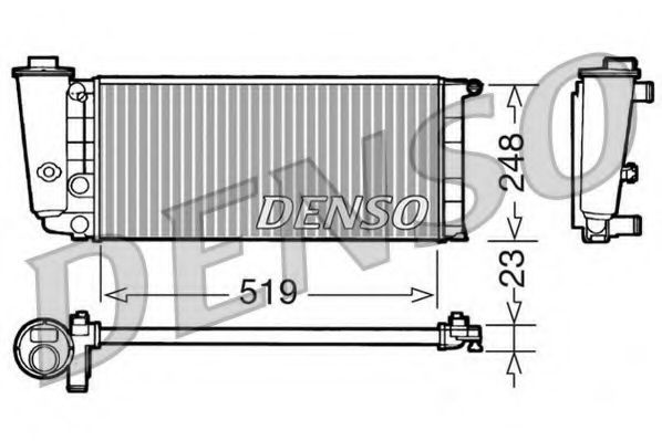DENSO DRM09080 Радиатор охлаждения двигателя DENSO для LANCIA