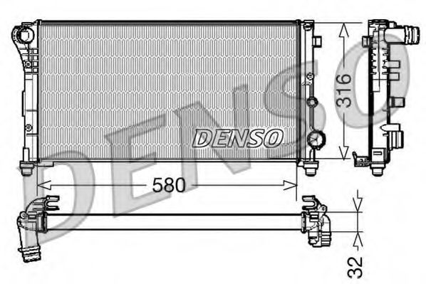 DENSO DRM09084 Радиатор охлаждения двигателя DENSO 