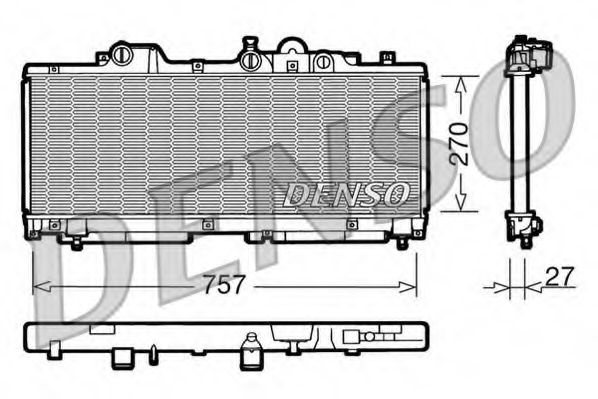 DENSO DRM09091 Радиатор охлаждения двигателя DENSO 