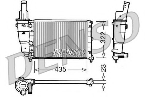 DENSO DRM09095 Радиатор охлаждения двигателя DENSO для LANCIA