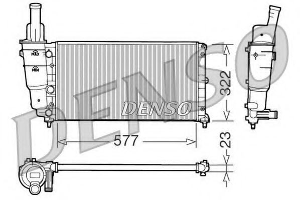 DENSO DRM09096 Радиатор охлаждения двигателя для FIAT PALIO