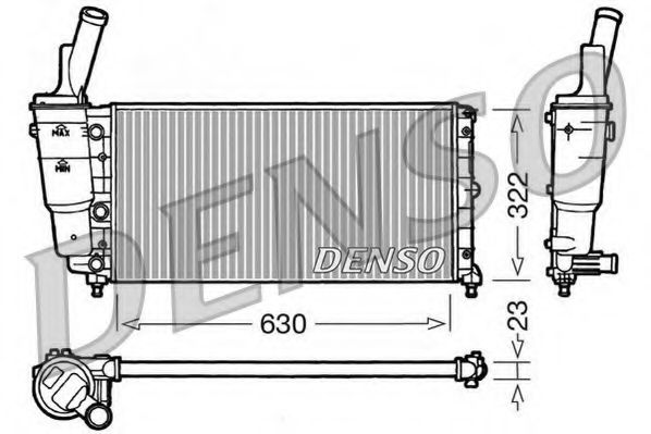 DENSO DRM09097 Радиатор охлаждения двигателя DENSO для LANCIA