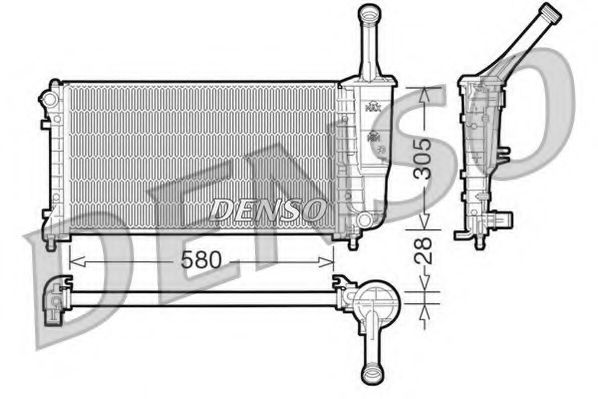 DENSO DRM09106 Радиатор охлаждения двигателя DENSO для LANCIA