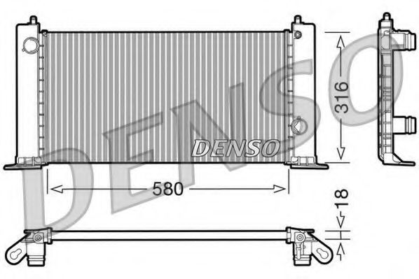 DENSO DRM09120 Радиатор охлаждения двигателя для FIAT