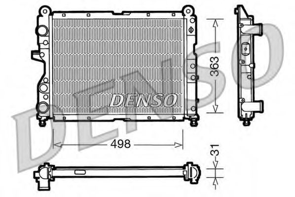 DENSO DRM09131 Радиатор охлаждения двигателя DENSO для LANCIA