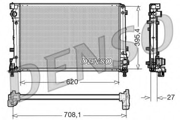 DENSO DRM09163 Радиатор охлаждения двигателя DENSO для ABARTH