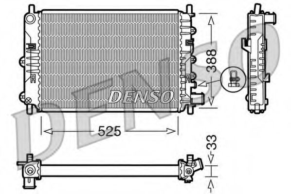 DENSO DRM10025 Радиатор охлаждения двигателя DENSO 