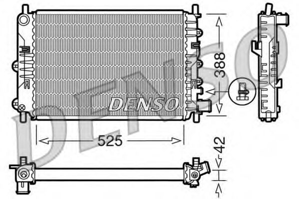 DENSO DRM10026 Радиатор охлаждения двигателя DENSO для FORD