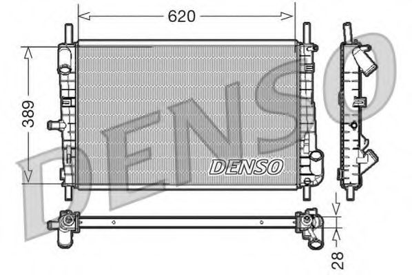 DENSO DRM10072 Радиатор охлаждения двигателя DENSO для FORD