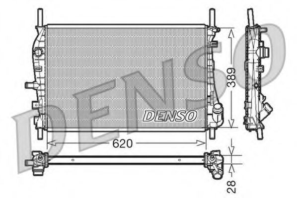 DENSO DRM10073 Радиатор охлаждения двигателя DENSO для FORD