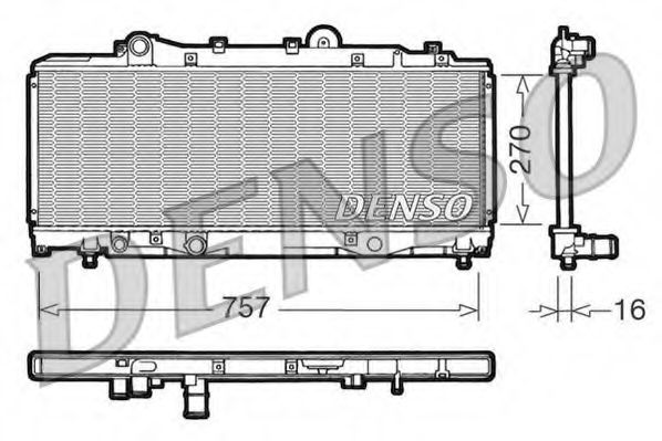 DENSO DRM13001 Радиатор охлаждения двигателя DENSO для LANCIA