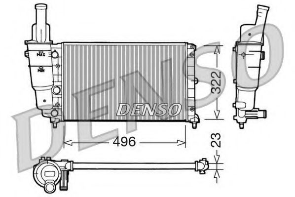 DENSO DRM13003 Радиатор охлаждения двигателя DENSO для LANCIA
