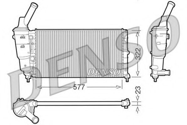 DENSO DRM13006 Радиатор охлаждения двигателя DENSO для LANCIA