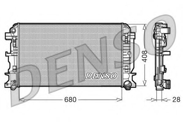 DENSO DRM17009 Радиатор охлаждения двигателя DENSO для VOLKSWAGEN