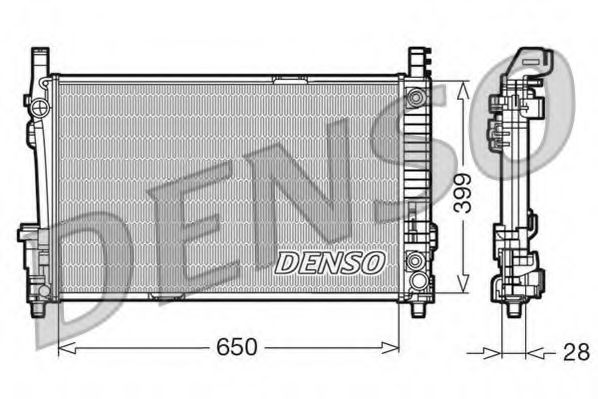 DENSO DRM17013 Радиатор охлаждения двигателя DENSO для MERCEDES-BENZ