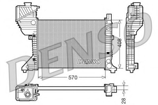 DENSO DRM17016 Радиатор охлаждения двигателя DENSO для MERCEDES-BENZ