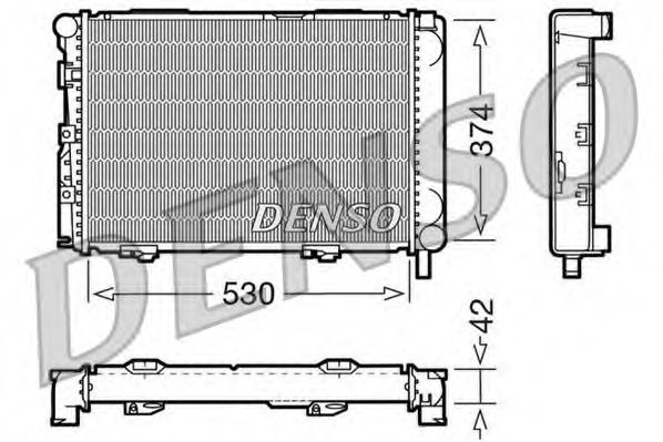 DENSO DRM17025 Радиатор охлаждения двигателя DENSO для MERCEDES-BENZ