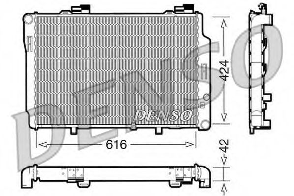 DENSO DRM17072 Радиатор охлаждения двигателя DENSO для MERCEDES-BENZ
