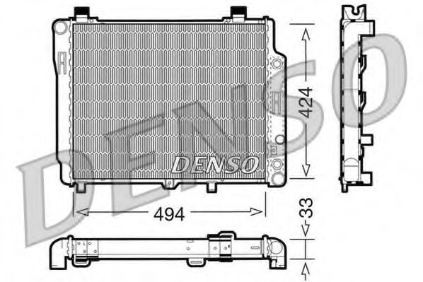 DENSO DRM17075 Радиатор охлаждения двигателя для MERCEDES-BENZ