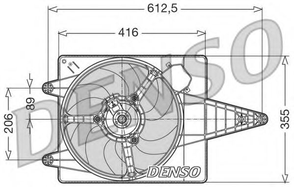 DENSO DER01004 Вентилятор системы охлаждения двигателя для LANCIA