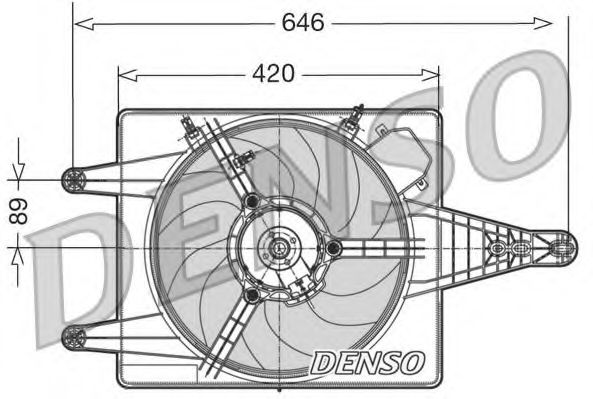 DENSO DER01010 Вентилятор системы охлаждения двигателя для ALFA ROMEO 156
